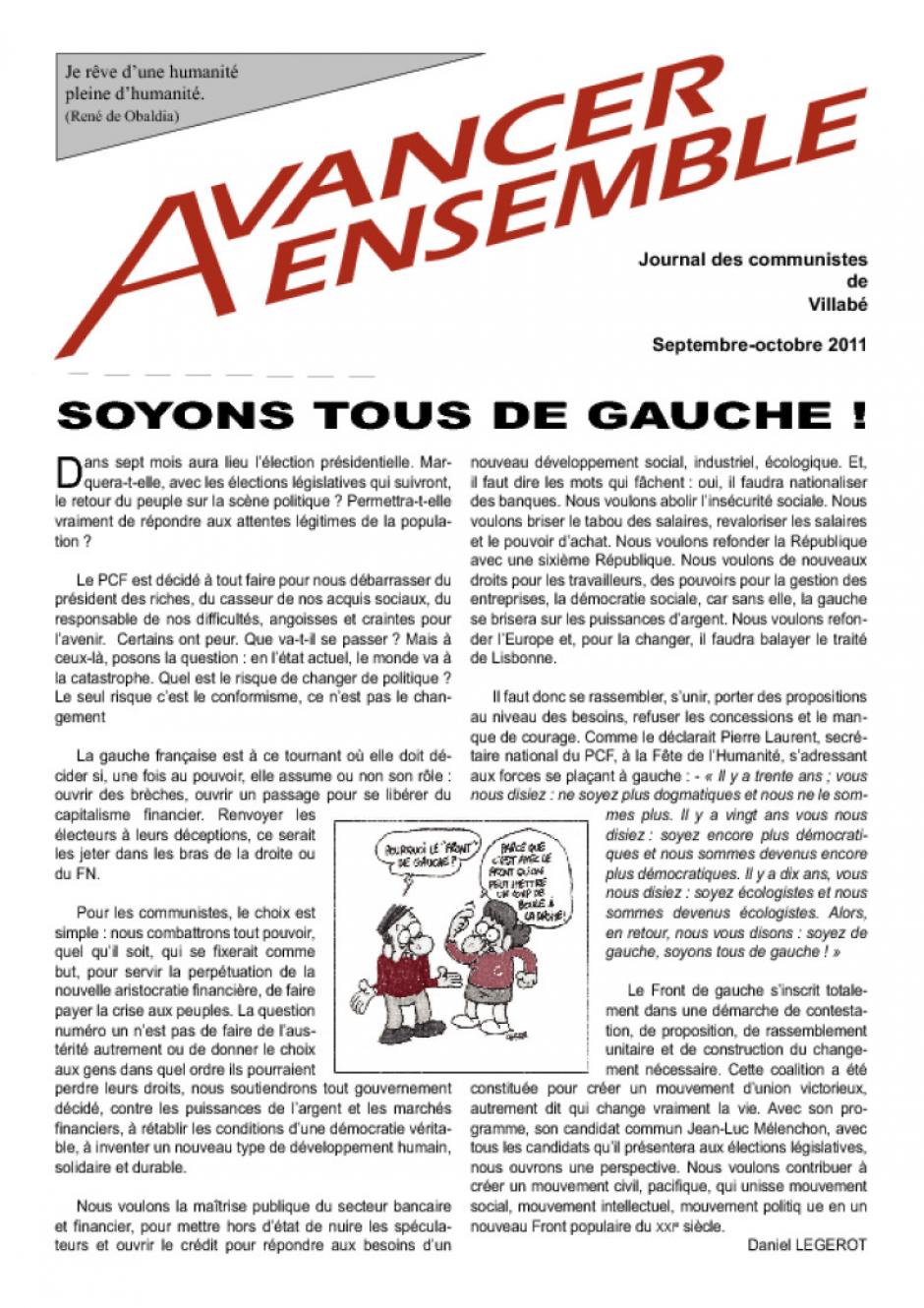 Journal des communistes de Villabé - octobre 2011